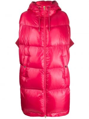 Stepēta dūnu jaka ar kapuci Herno rozā