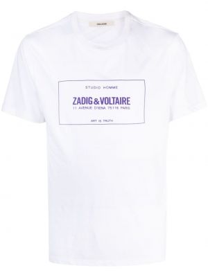 Pamut póló nyomtatás Zadig&voltaire fehér
