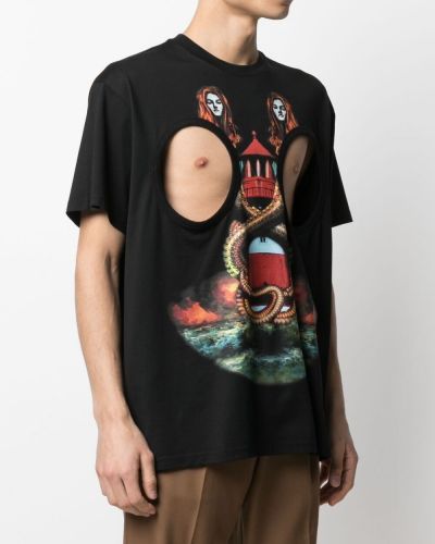 T-krekls ar apdruku Burberry melns