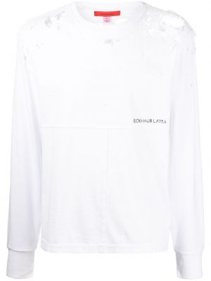 Camiseta de manga larga manga larga Eckhaus Latta blanco