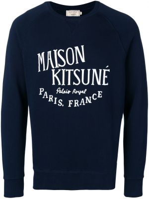 Sweatshirt mit print Maison Kitsuné blau