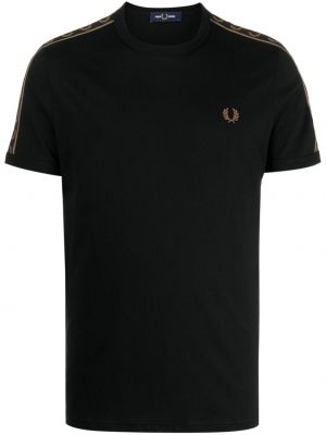 Bavlněné tričko Fred Perry černé