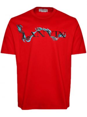 Bavlněné tričko s potiskem Lanvin červené