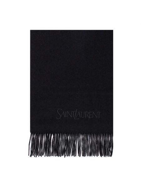 Bufanda con bordado de cachemir con estampado de cachemira Saint Laurent negro