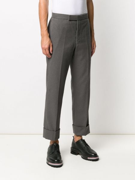 Pruhované bavlněné rovné kalhoty Thom Browne