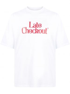Памучна тениска с принт Late Checkout