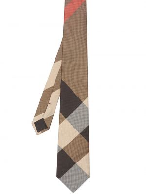 Krawat w kratkę oversize Burberry beżowy