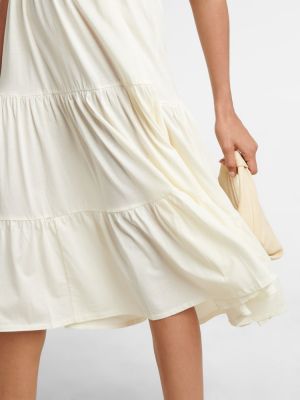 Bavlnené midi šaty Polo Ralph Lauren biela