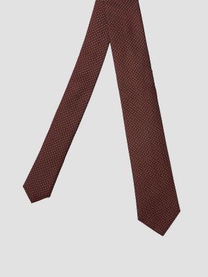 Коричневый шелковый галстук Boss
