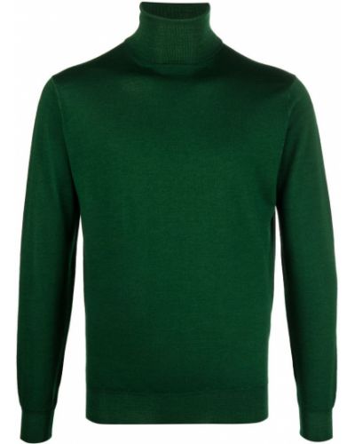 Vlnený sveter z merina Dell'oglio zelená
