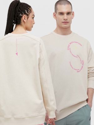 Бавовняний светр з принтом Adidas By Stella Mccartney бежевий