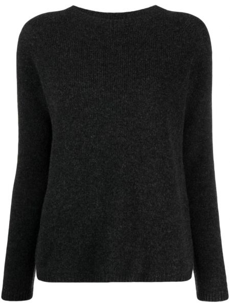 Dzianinowy sweter z okrągłym dekoltem S Max Mara szary