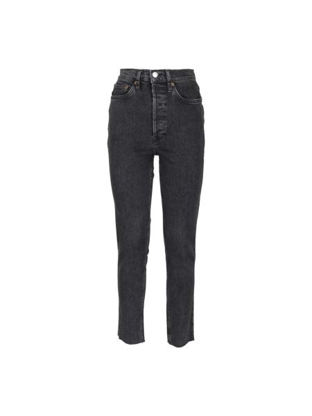 Jeansy skinny z wysoką talią retro Re/done czarne