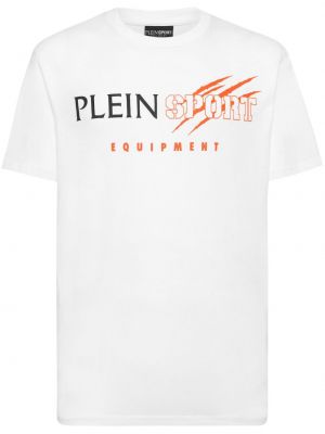 Pamučna sportska majica s printom Plein Sport bijela