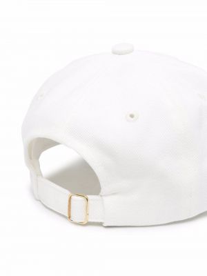 Medvilninis siuvinėtas kepurė su snapeliu Casablanca balta