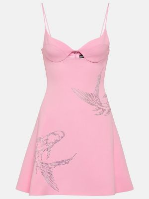 Křišťálové šaty David Koma růžové