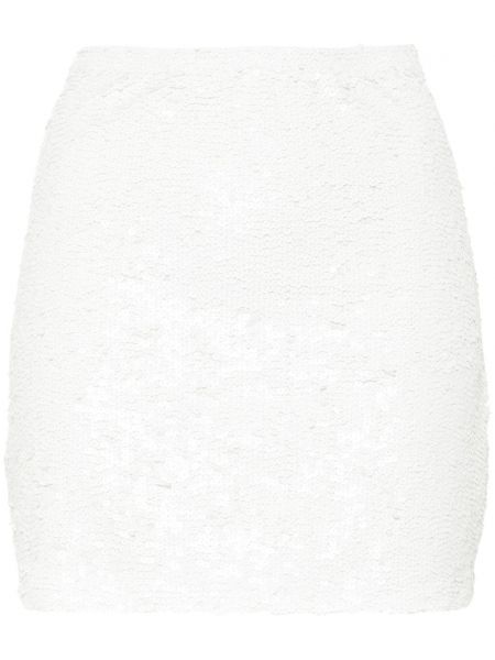 Φούστα mini με παγιέτες P.a.r.o.s.h. λευκό