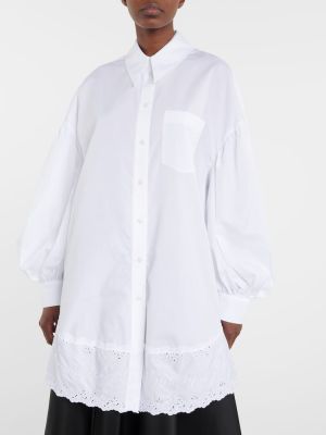 Vestido camisero de algodón Simone Rocha blanco