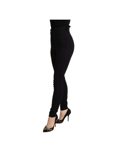 Jeansy skinny z wysoką talią Dolce And Gabbana czarne