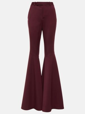 Vlněné rovné kalhoty Saint Laurent fialové