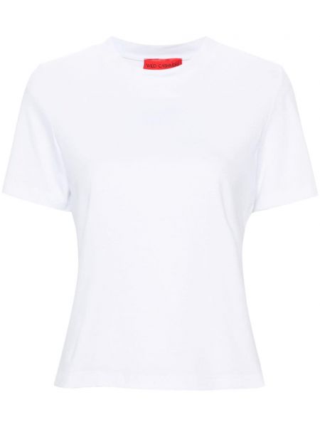 T-shirt en cachemire en coton col rond Wild Cashmere blanc