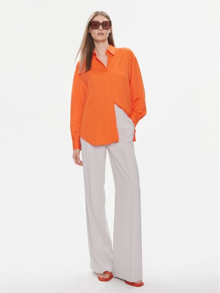 Рубашка свободного кроя Calvin Klein оранжевая