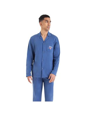 Pijama con botones Athena azul