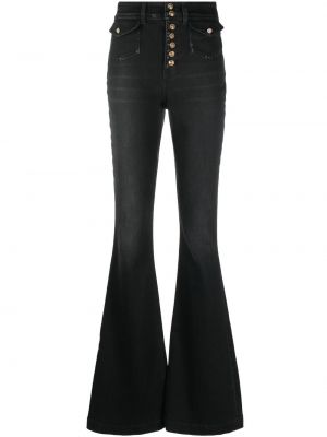 Jeansy dzwony z wysoką talią z paskiem Versace Jeans Couture - сzarny