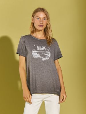 Camiseta de algodón con estampado Southern Cotton gris