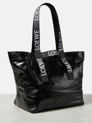 Kožená nákupná taška Loewe čierna