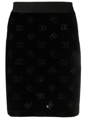 Fustă mini din jacard Dolce & Gabbana negru