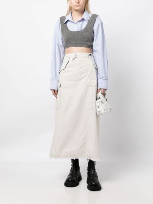 Spódnica z niską talią Maison Mihara Yasuhiro biała