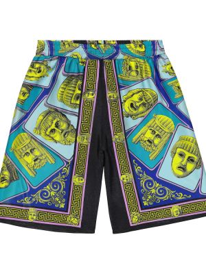 Shorts i siden för pojkar Versace Kids blå