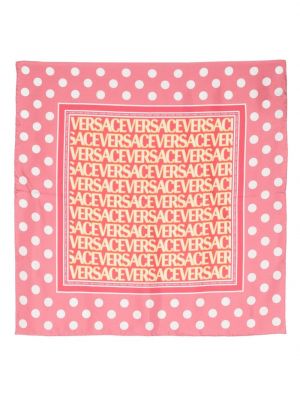 Gepunkteter schal mit print Versace pink