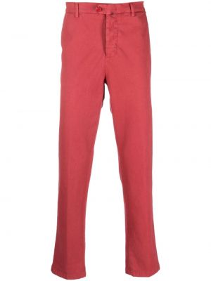 Bavlnené rovné nohavice Kiton červená