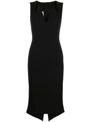 Midi haljina s v-izrezom Moschino crna