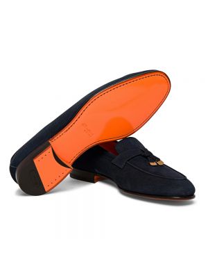 Loafers de ante Santoni azul