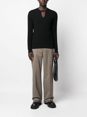 Sweter wełniany Fendi czarny