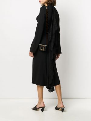 Vestido de cóctel de encaje Valentino negro