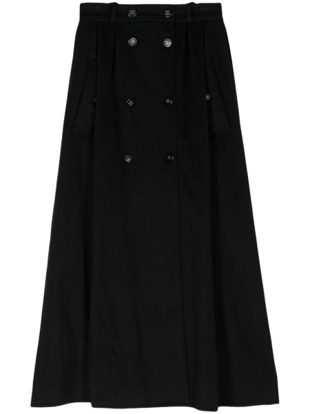 Φούστα με κουμπιά κασμίρ Chanel Pre-owned μαύρο