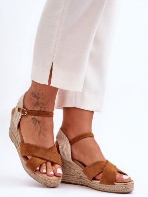 Sandale din piele de căprioară tricotate Kesi