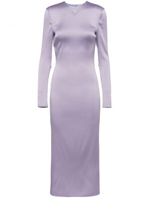 Robe mi-longue en satin Prada violet