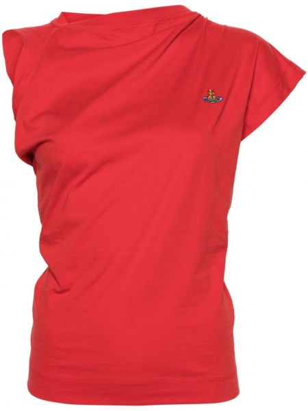 Tricou din bumbac asimetric Vivienne Westwood roșu