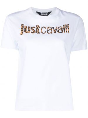 Tričko s potiskem Just Cavalli bílé