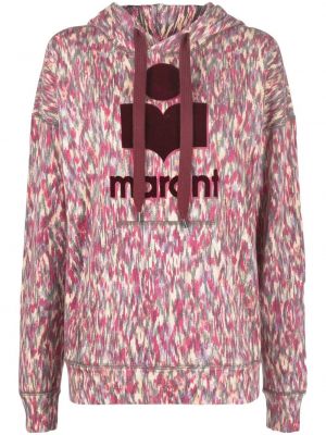 Abstrakt mönster hoodie med mönster Marant Etoile rosa