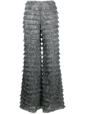 Pantaloni con frange baggy Alberta Ferretti grigio