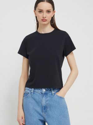 Bavlněné tričko Abercrombie & Fitch černé