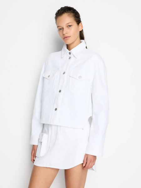 Хлопковая джинсовая куртка Armani Exchange белая