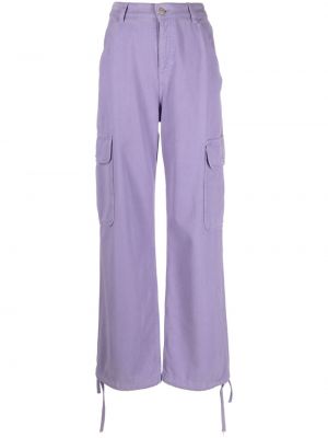 Spodnie cargo bawełniane Moschino Jeans fioletowe