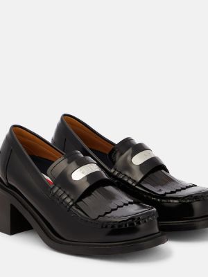 Кожени полуотворени обувки Kenzo черно